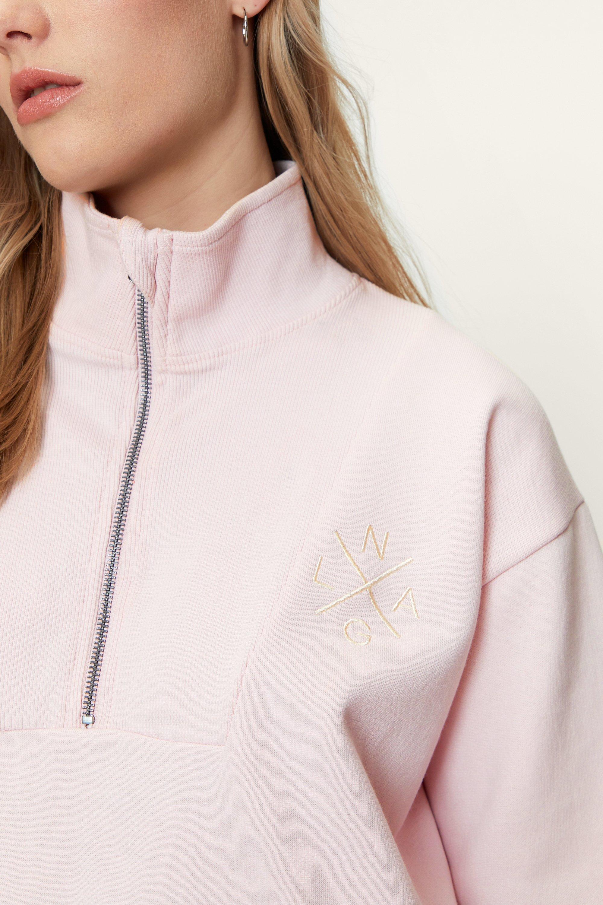 Petite Quarter Zip Oversized Sweatshirt Nasty Gal